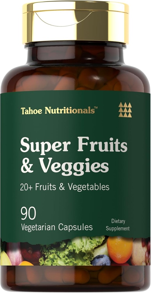 Tahoe Nutritionals Super Fruits et légumes Capsules $ 90 Comte $ Supplément végétarien, sans OGM et sans gluten