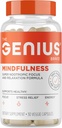 Genius Brand Genius Mindfulness - Supplément Santé du cerveau - soutient les esprits sains - Calme, énergie, mémoire et Focus Support - Ashwagandha, NeuroFactor et plus - 30 pilules Veggie