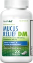 HealthA2Z® Mucus Relief DM-Dextrométhorphane HBr 20mg-Guaifenesin 400mg-D Toux, libération immédiate, non couchée (200 Nombre (pak de 1))