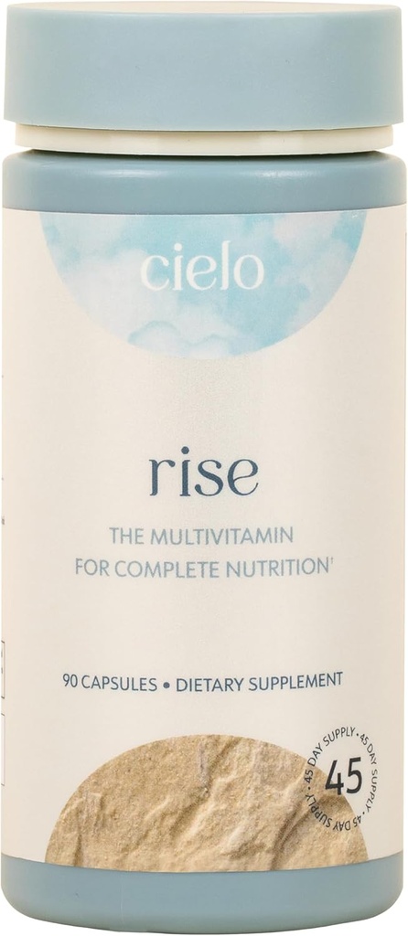 Cielo Rise Multivitamine pour les femmes et les hommes - Vitamine A, C, D3, E K2, et plus - Glycinat de magnésium, citrate et malate pour le soutien digestif - Nutrition quotidienne complète (45 jours)