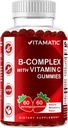 Gommies complexes vitaminiques B avec vitamine C et inositol - Saveur naturelle aux fraises - 60 Gommies (1 bouteille)