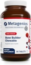 Métagène Bone Builder Supplément à croquer - Calcium, vitamine D et magnésium pour la santé des os et des dents* - Soutient la fonction cardiovasculaire et immunitaire* - Non-OGM, sans gluten - 90 comprimés à croquer