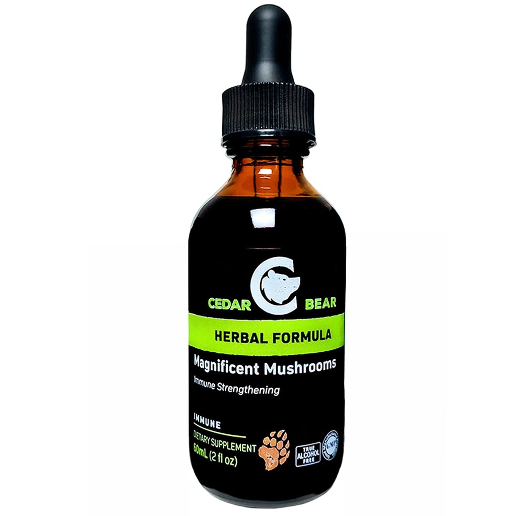 Cedar Bear Magnifique champignons un supplément à base de plantes liquides qui construit le système immunitaire, protège, renforce et équilibre la santé globale 2 Fl Oz