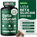 Nutriana Beta Glucan Supplements 1000mg – 1,3/1,6D Beta Glucan Capsules pour le soutien immunitaire – Supplément naturel de fibre de bêta Glucans – 60 Capsules de Veggie (60 Nombre, Non aromatisé)