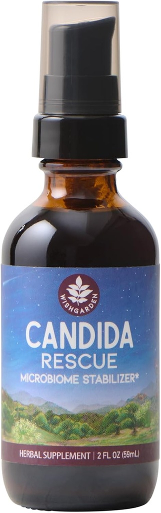 WishJarden Herbs Candida Rescue - Supplément de nettoyage à base de plantes avec Echinacea, Usnea et Yerba Mansa, soutien naturel efficace, 2oz