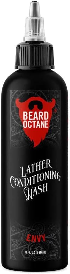 Octane de barbe: Envy Laver les barbes - 8 oz Shampooing pour les barbes douces et hydratées avec beurre de karité et jojoba - Fabriqué aux États-Unis