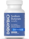 Butyrate de BodyBio - Postbiotique pour la santé de Gut, soutien digestif, dégel, gaz et soulagement de la constipation, réparation de Gut de fuite - Sodium + supplément d'acide butyrique pour GI Wellness