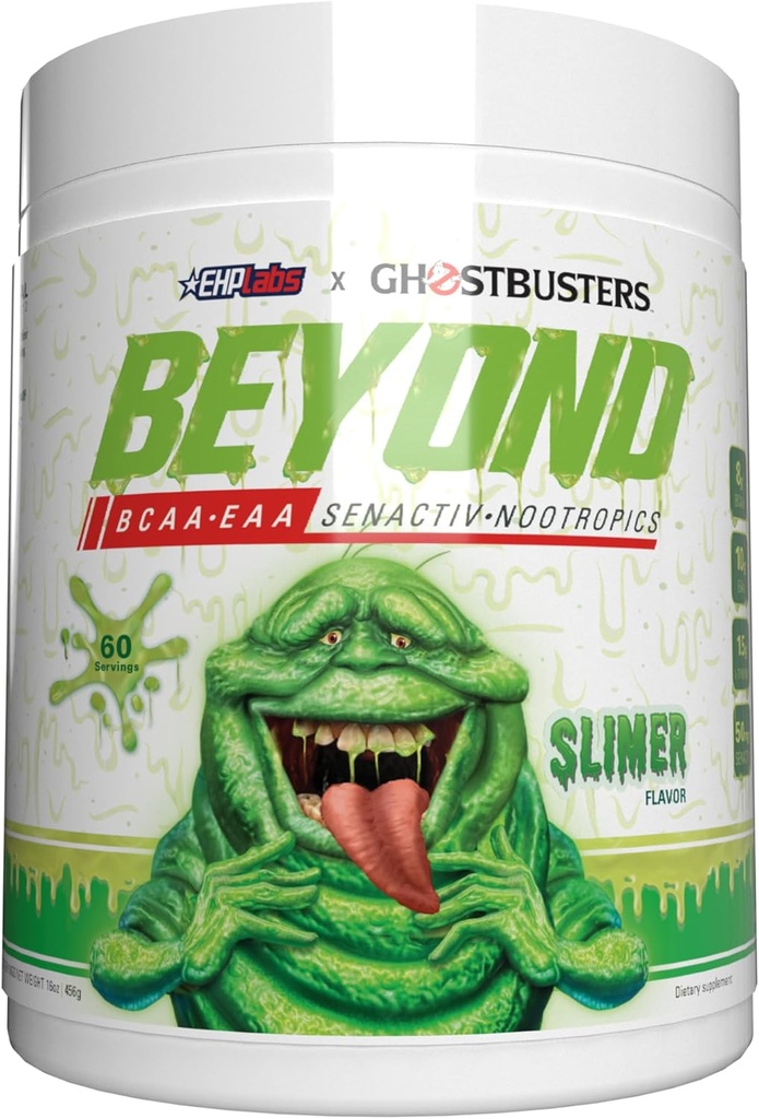EHP Labs Beyond BCAA + Poudre EAA – Supplément Acides aminés pour les hommes et les femmes, sans sucre d'entraînement intra BCAA et EAA, support d'hydratation après entraînement, 60 portions – Slimer Lime Flavor