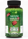 Irwin Naturals Fat Diet System-Six RED - 72 Liquid Soft-Gels, formule 6-en-1 pour la gestion du poids avec booster à oxyde nitrique - 24 portions totales