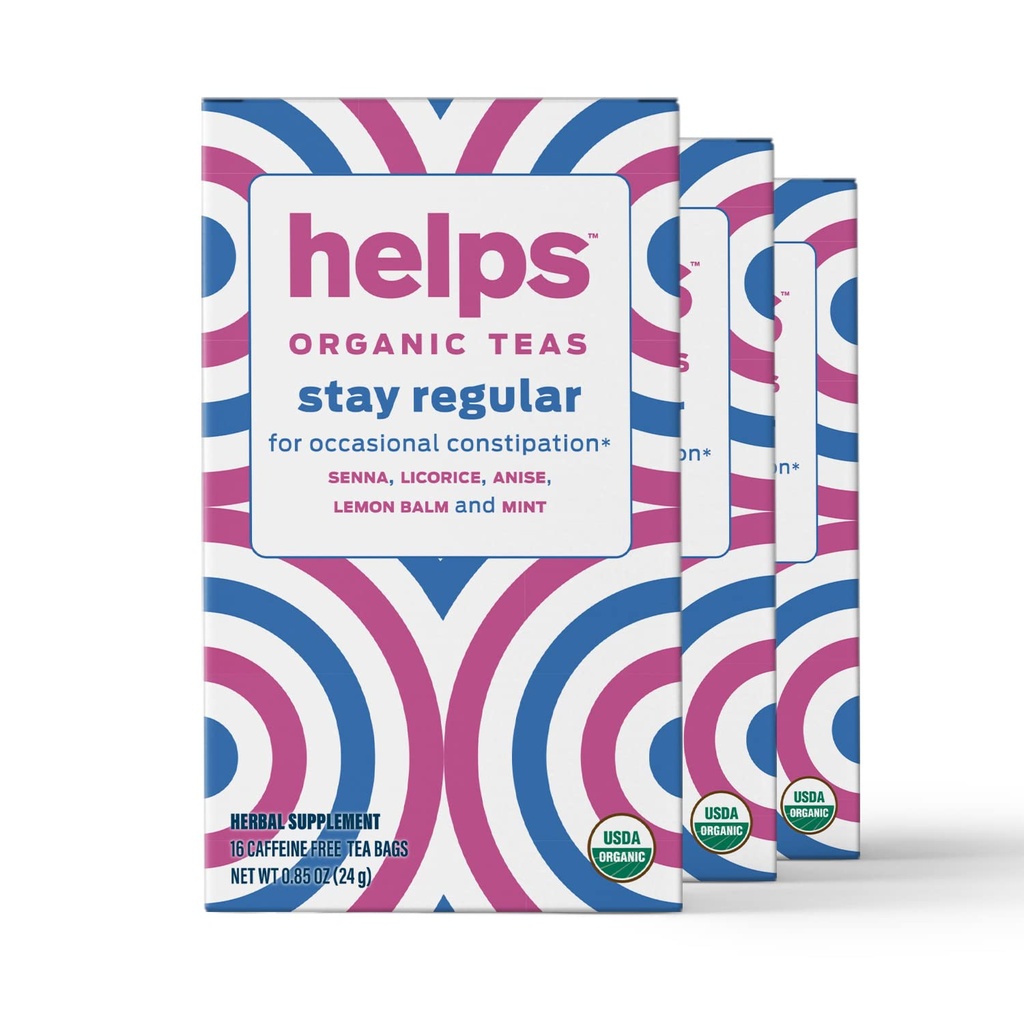 HELPS TESU aide à rester régulièrement thé , mélange biologique de Senna, réglisse, anis, citron baume et menthe. Soulage la constipation occasionnelle