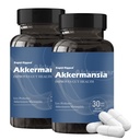 Probiotique d'Akkermansia avec fibre prébiotique - Augmente la production de GLP-1, la libération retardée, la troisième partie testée, 100M AFU souche vivante pour la santé des hommes et des femmes (2pcs)
