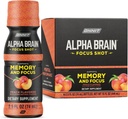 ONNIT Alpha Brain Focus Shot, Peach Flavor, Nootropic Dietary Supplément boisson qui soutient l'énergie, le focus et l'humeur, IGENTM non-OGM testé, 2,5 fl oz, 6 comte