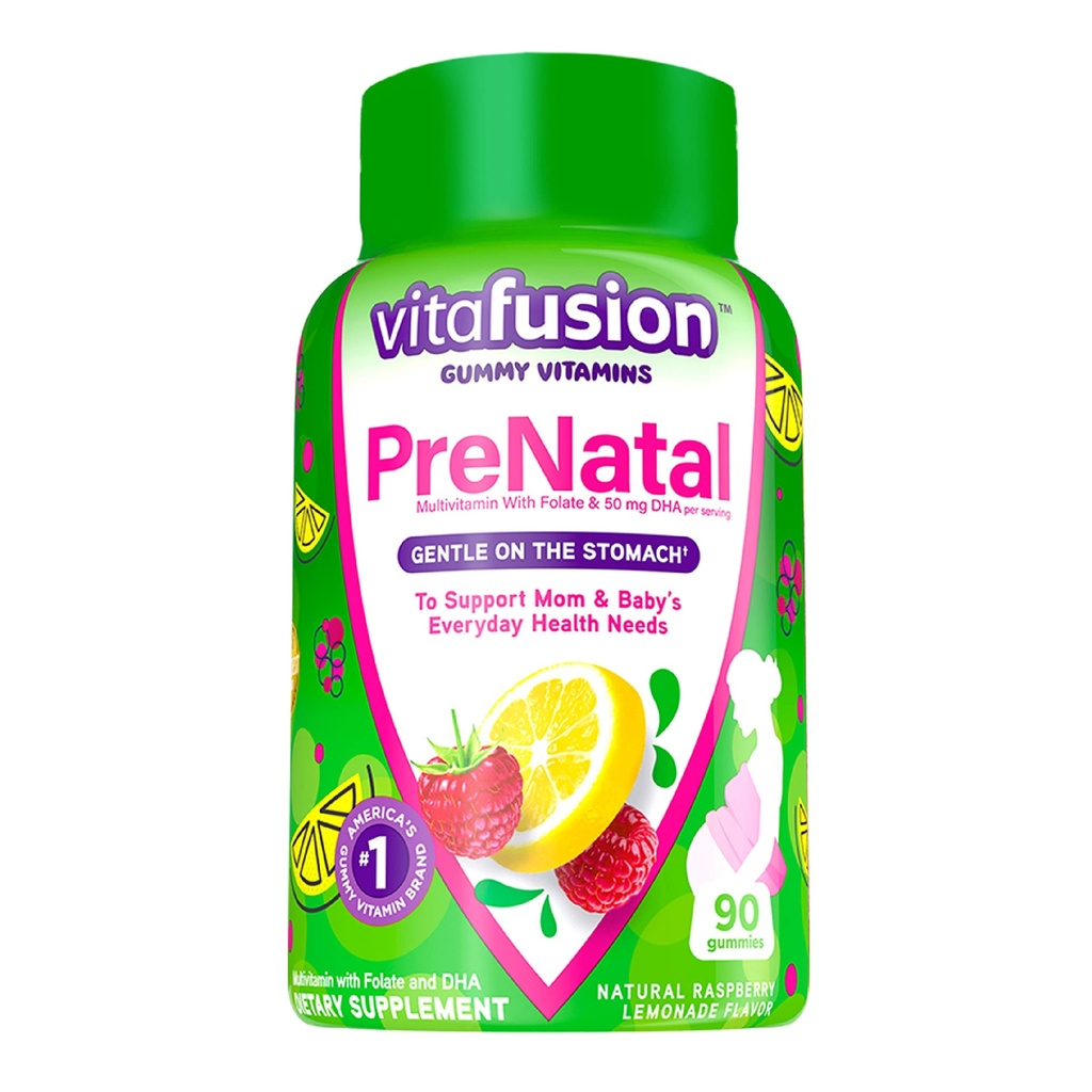 Lubrifiant et vitafusion pré-sédimentaire 90 Comptez les vitamines gommy prénatales avec le folate, le DHA et les nutriments essentiels pour la santé de la grossesse