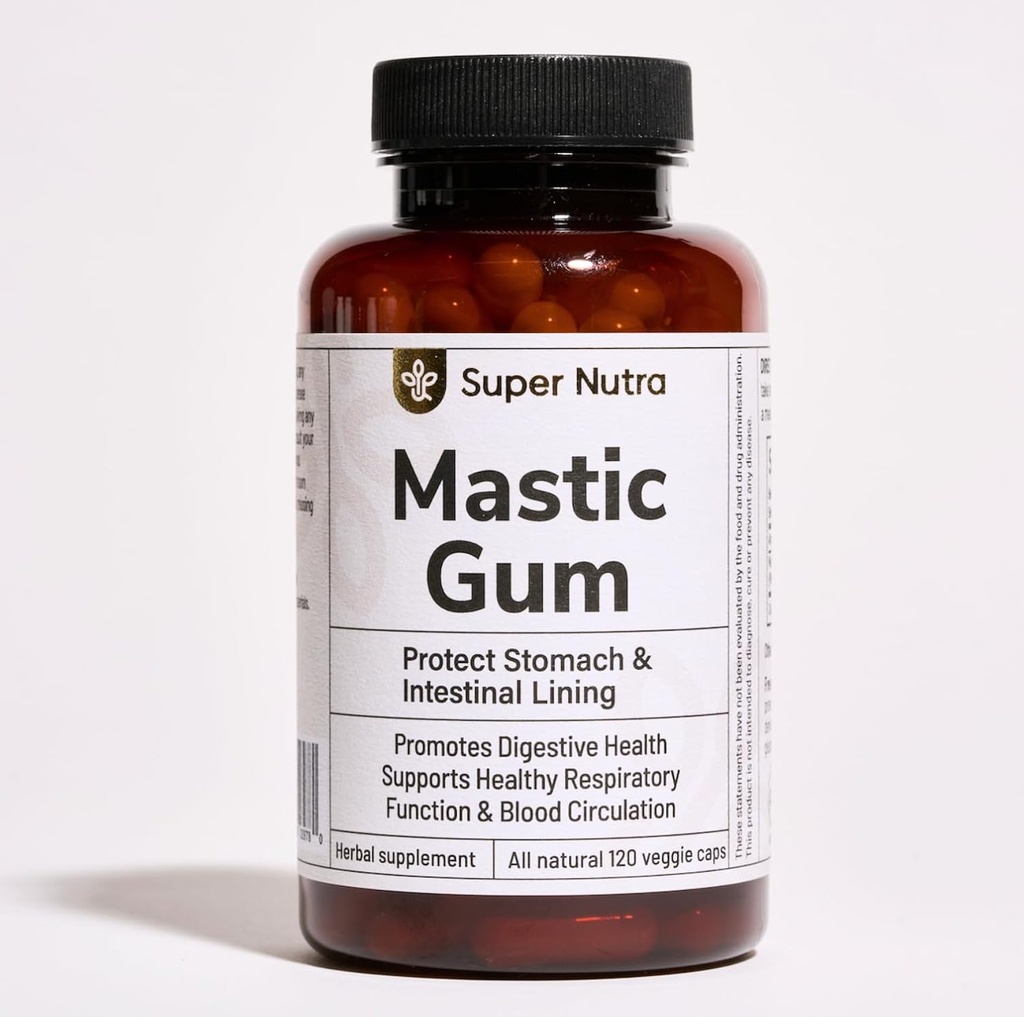 Gum mastique 1000mg .120 Capsules de légumes 2 par portions 60 jours d'approvisionnement.