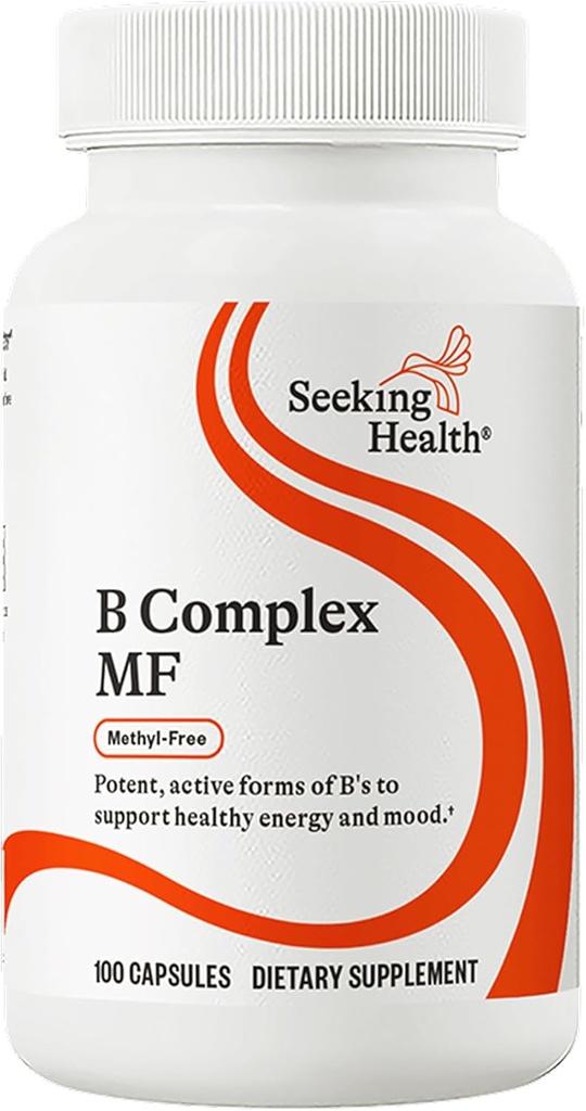 Seeking Health B Complex MF - Vitamin B Complex with Folate, Niacin, & Folinic Acid - Support Energy & Immune System Health with B Vitamins - 100 Capsules