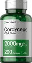 Horbäach Cordyceps Mushroom Capsules 2000mg. 200 Count.