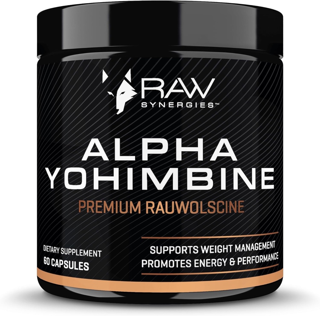 Alpha Yohimbine – Yohimbe Bark Fat Burner, pilules de perte de poids qui fonctionnent rapidement - 3ème partie testé pour la pureté et la puissance, 60 capsules par RAW Synergies