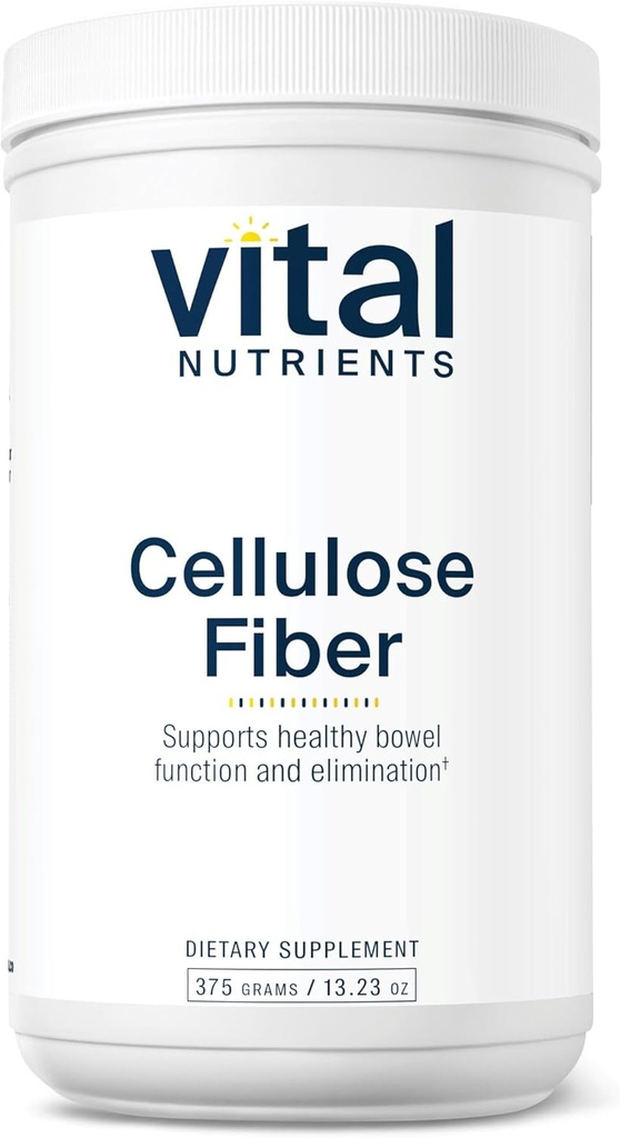 Nutriments vitaux Poudre de fibre de cellulose 375g Poudre de fibre insoluble 375g Poudre de fibre de fibres Soutient une fonction saine de l'intestin.