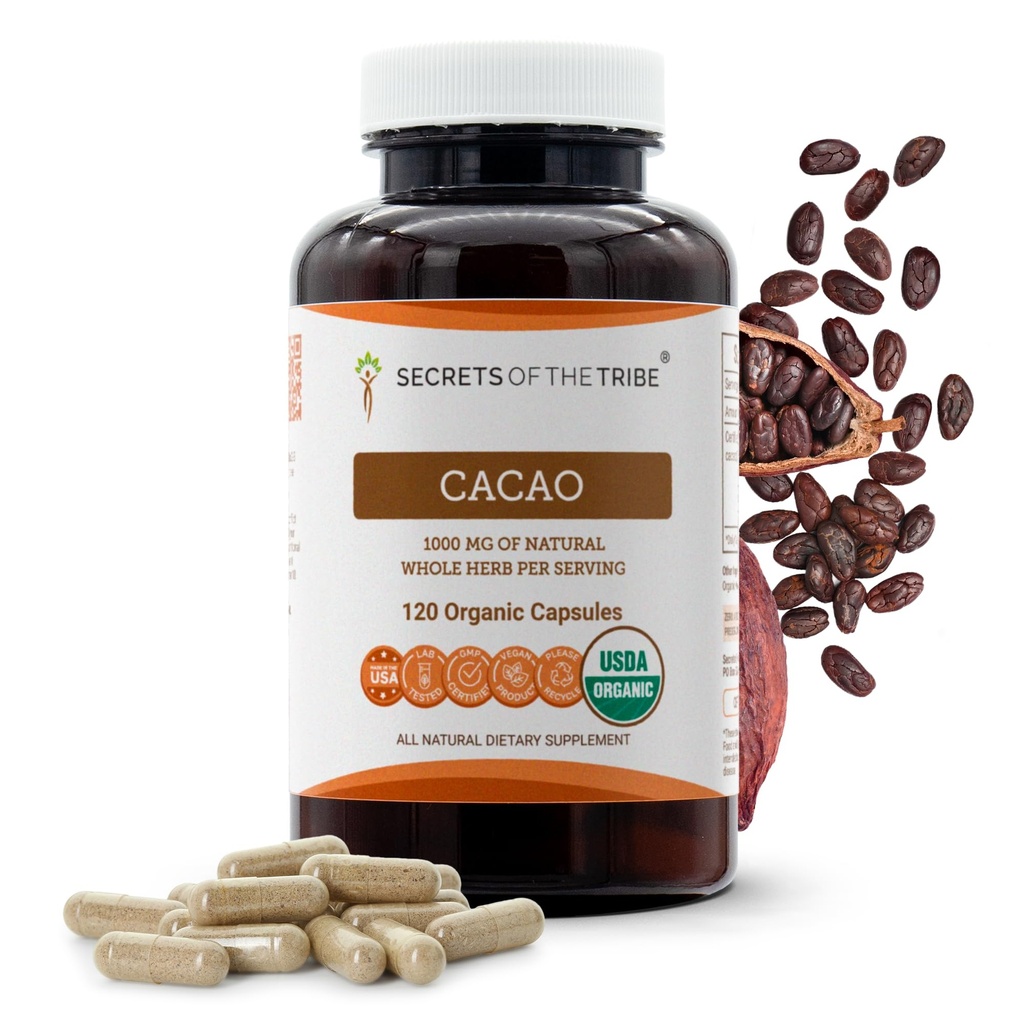 USDA Capsules de Cacao Biologique, 1000 mg, 120 Compte - Théobroma de Cacao cru