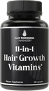 Vitamines de croissance des cheveux véganes 11-en-1 pour les cheveux minces et fragiles – Complexe Vitamine avancé avec la biotine de 5000mcg, graines de citrouille, zinc.