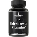 Vitamines de croissance des cheveux véganes 11-en-1 pour les cheveux minces et fragiles – Complexe Vitamine avancé avec la biotine de 5000mcg, graines de citrouille, zinc.