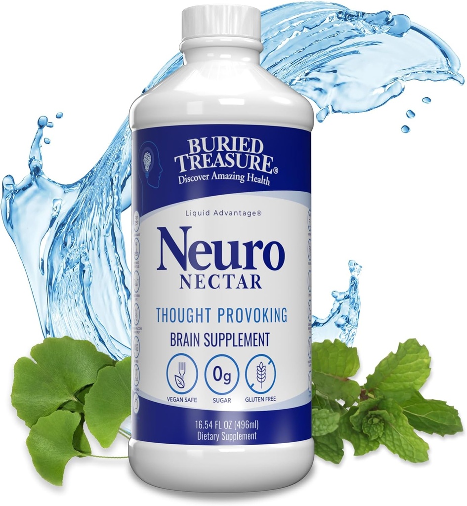 Trésor enterré Neuro Nectar Mémoire et supplément de concentration mentale 16 oz