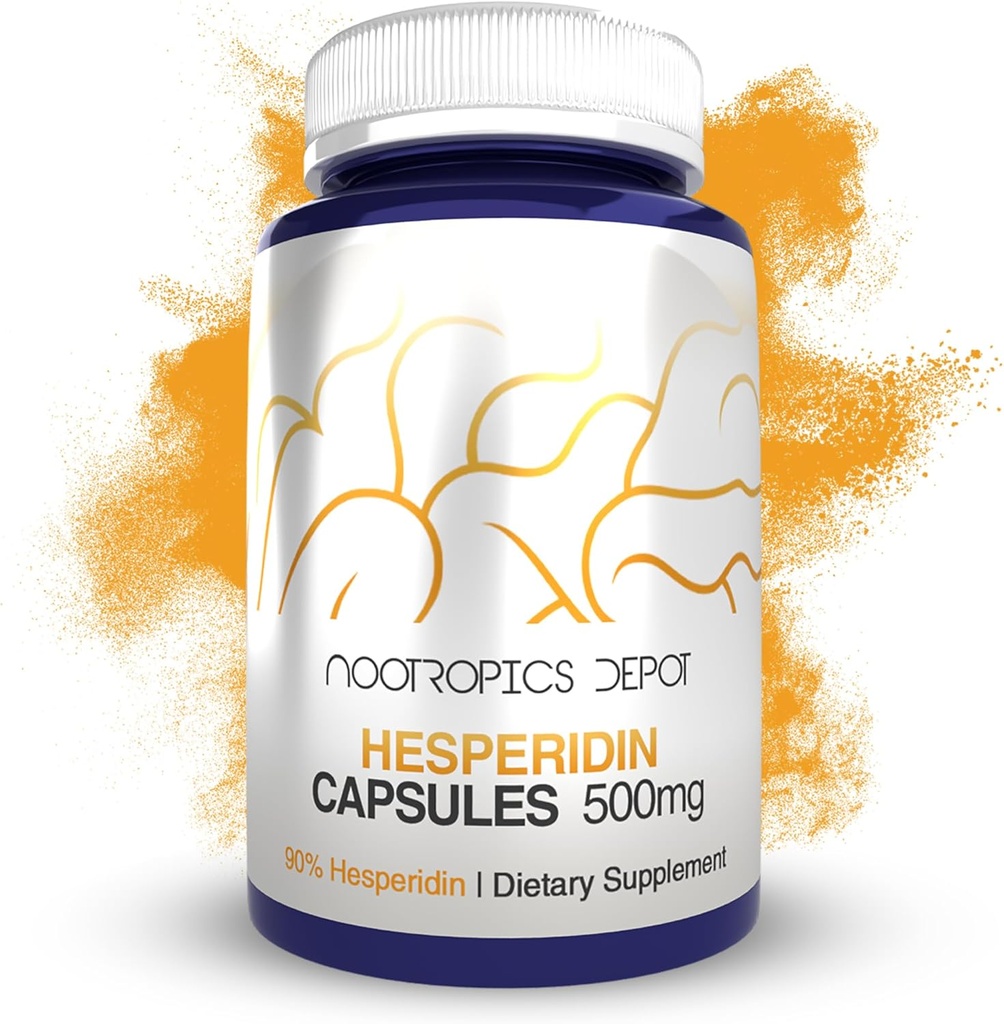 Nootropics Depot Capsules Hesperidin: 500mg.60 Comte: 90% Extrait d'agrumes.