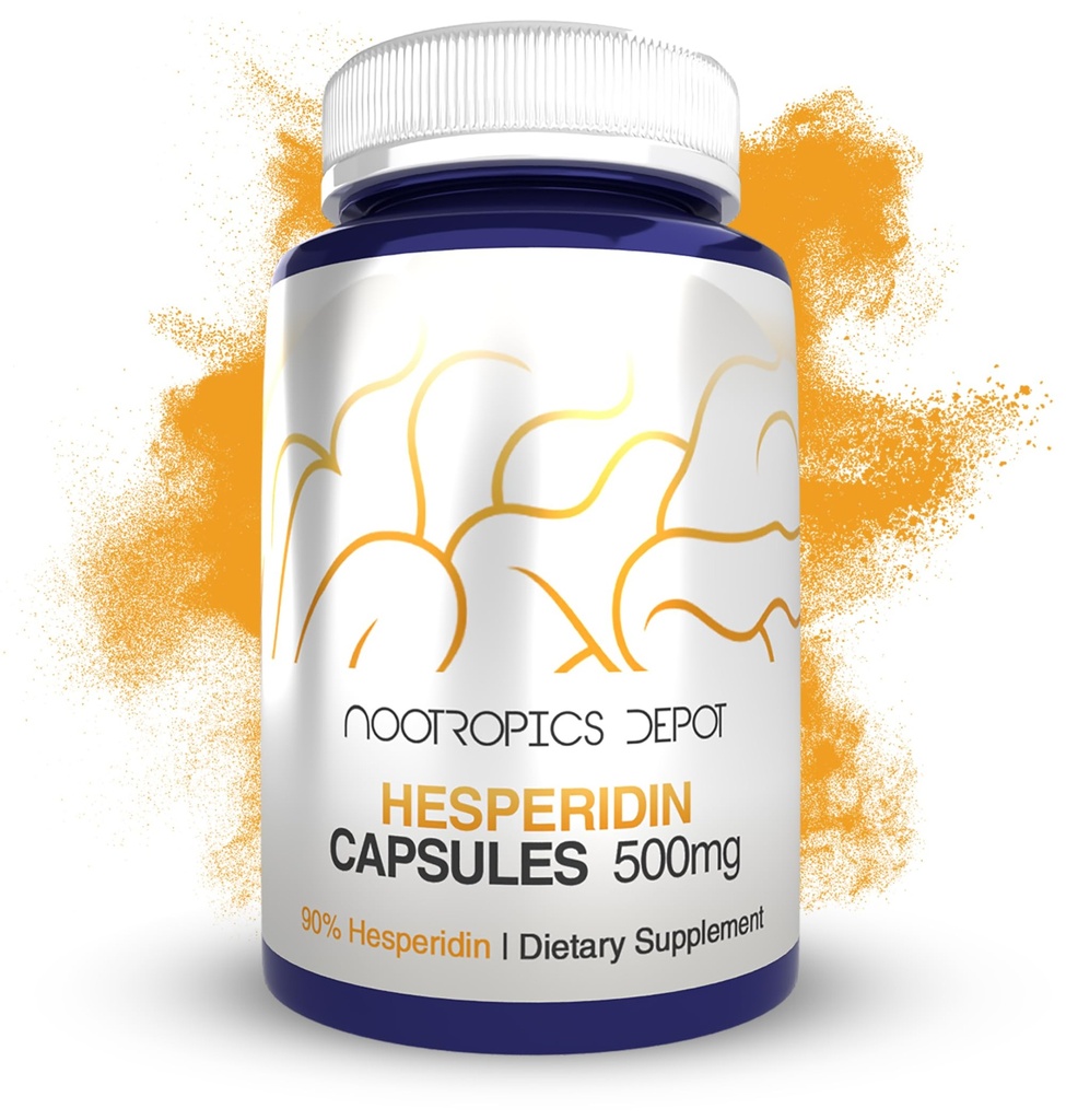 Nootropics Depot Hesperidin Capsules | 500mg | 60 Count | 90% Citrus Extract | Supports Metabolic Function + Cardiovascular Health