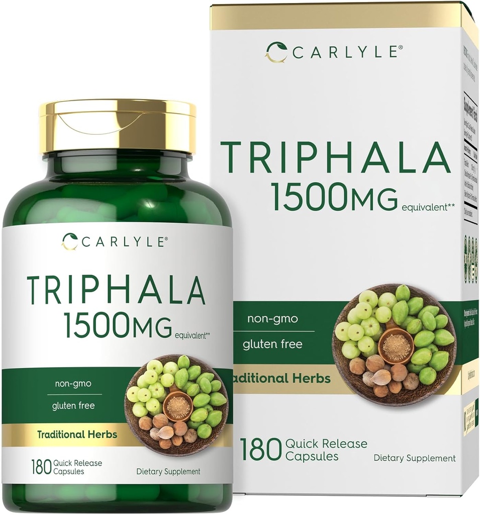 Carlyle Triphala Capsules 1500mg. 180 Comte.