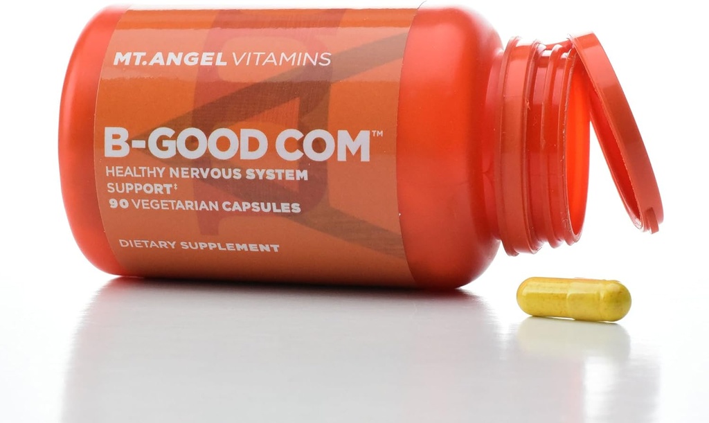 Mt. Vitamines Angel - B-Bood Com (Complexe Vitamine B), Soutien du système nerveux sain (60 capsules végétariennes)