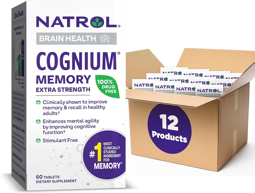 Natrol Standard Cognium Extra Strength, Blanc, 60 Compte (paquet de 12)