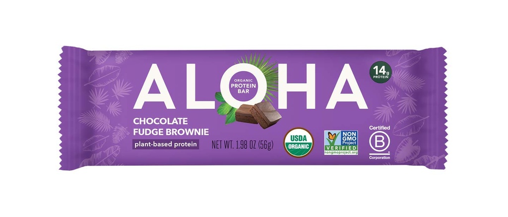 Barres de protéines à base de plantes biologiques Aloha, 1,98 Oz