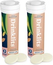 Drinklits Ginger-Lime Comprimés quotidiens d'hydratation (2) Mélange de tubes avec du gingembre biologique – 0g de sucre – électrolytes essentiels – 20 portions - 10 comprimés par tube