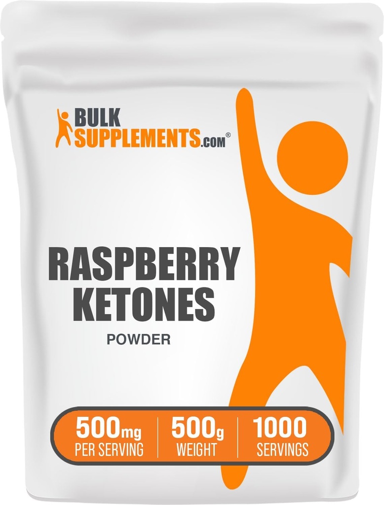 BulkSupplements.com Poudre de cétones framboises - Supplément de cétones framboises, source d'antioxydant - pour le soutien énergétique, sans gluten, 500mg par portion, 500g (1,1 lb) (paquet de 1)