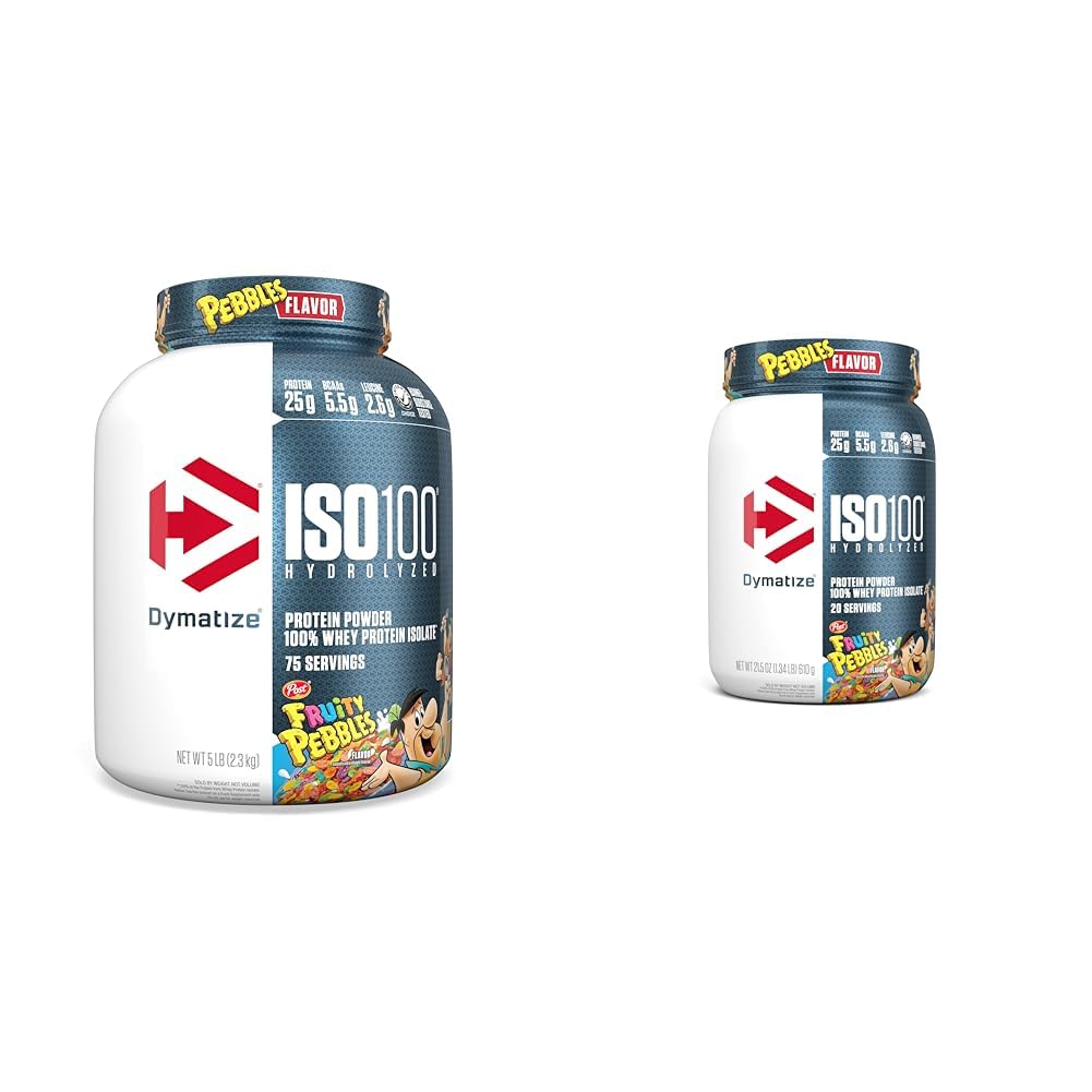 Dymatize ISO100 Hydrolysed Pebbles Protéines en poudre, 25g Protéines, 5,5g BCAAs, 5 livres + 20 portions