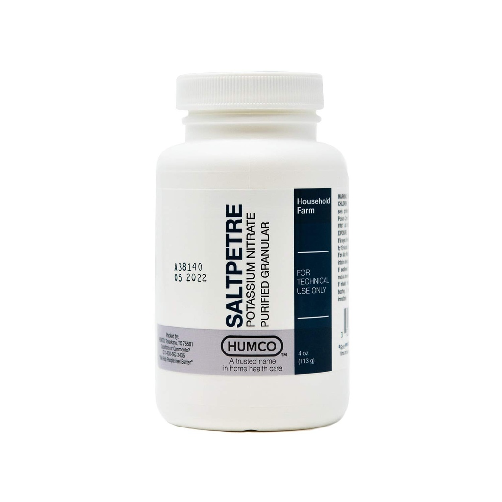 Nitrate de potassium de Saltpetre, FCC, 4 oz.
