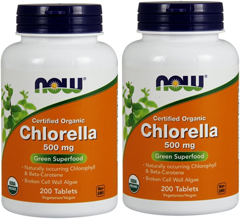 Nourriture Chlorella 500 mg, 200 comprimés (paquet de 2)