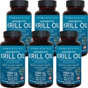 Viva Naturals Antarctic Krill Oil 1250 mg, Omega 3 EPA DHA et Astaxanthin, soutien articulaire et supplément cérébral avec propriétés antioxydantes, aucun arrière-goût de poisson (paquet de 6)