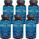 Viva Naturals Antarctic Krill Oil 1250 mg, Omega 3 EPA DHA et Astaxanthin, soutien articulaire et supplément cérébral avec propriétés antioxydantes, aucun arrière-goût de poisson (paquet de 6)