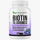 Potent Biotine (Vitamine B7) 10 000 mcg avec supplément Vitamines D & E (D & E) 180 Comte (Hair, Skin and Nails) pour la croissance des cheveux plus épais et plus forts (Healthy, Youthful Skin & Strong Nails)