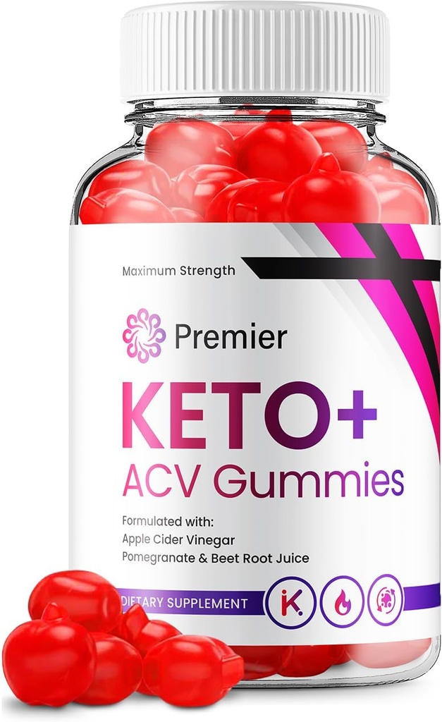 Premier Keto ACV Gummies - Formule Avancée Première Keto Plus ACV Gummies Cider de pomme Vinegar Premier ACV Dietary Supplément Avis Hommes Femmes (60 Gummies)