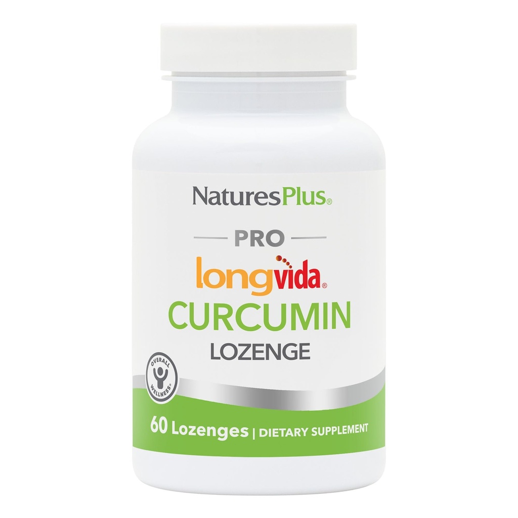 NaturesPlus PRO Longvida Curcumin - 60 Lozenges - Promotion d'une protection radicale libre et saine - Non-OGM, végétalien, sans gluten, sans soja - 30 portions