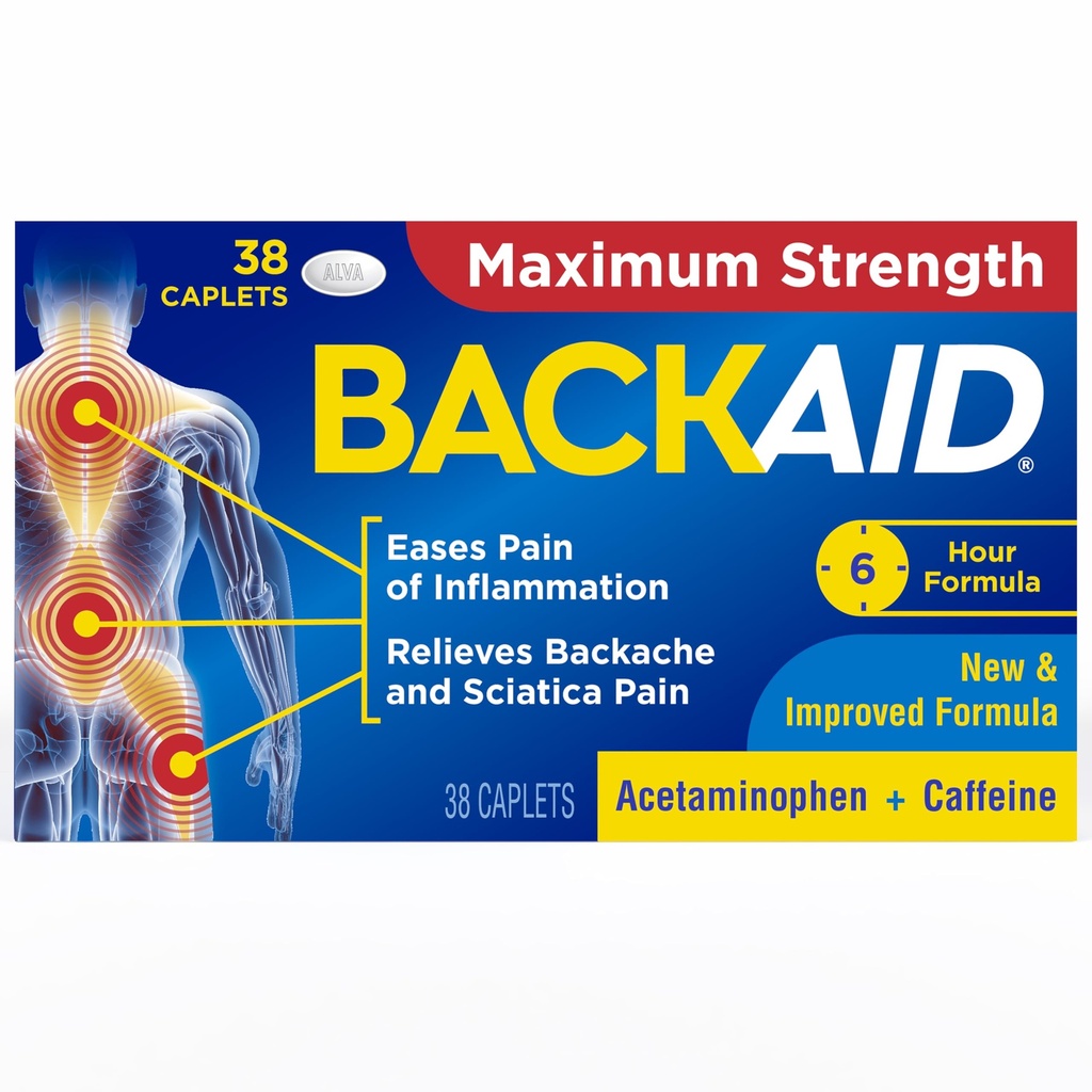 Aide-dosseur maximum de la force sans aspirine douleur soulagement de la douleur de dos, sciatique et jambes, combinaison puissante, longue durée 6 heures Formule, 38 Compte