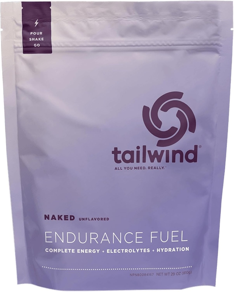 Tailwind Nutrition Endurance Carburant, glucides et électrolytes boissons sportives Mélange de poudre, sans gluten, végétalien, naked Unflavored, 30 portions