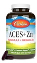Carlson - ACES + Zn, Vitamines A, C, E + Sélénium et zinc, Santé cellulaire et soutien immunitaire, Antioxydant, 180 Softgels