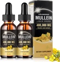 Gouttes de Mullein pour les poumons 480 000 , 13 en 1 Vegan Mullein Leaf Extract 1600MG pour la désintoxication pulmonaire et le nettoyage (2)