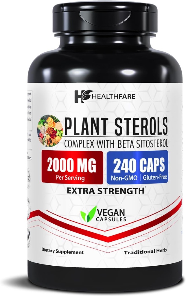 Stérols de plantes de santé Capsules 2000mg de 240 Capsules de végétaliens Beta Sitostérol & Complexe de phytostérol