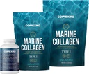 CORREXIKO Marine Collagen Supplement Pills & Powder Bundle - Includes 10,000mg Double Hydrolyzed Collagen Powder 15 oz & 5oz and 1800mg Collagen Peptides 120 Capsules - for Hair, Skin & Nails