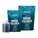 CORREXIKO Supplément de collagène marin Pills & Powder Bundle - Comprend 10 000mg Double poudre de collagène hydrolysée 15 oz & 5 oz et 1800mg Collagène Peptides 120 Capsules - pour cheveux, peau et ongles