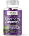 Gommies de mûre aînée bio de la Reine 60 ct - Gommies de soutien immunitaire avec vitamine C et zinc - Gommies de vitamine Elderberry pour adultes et enfants